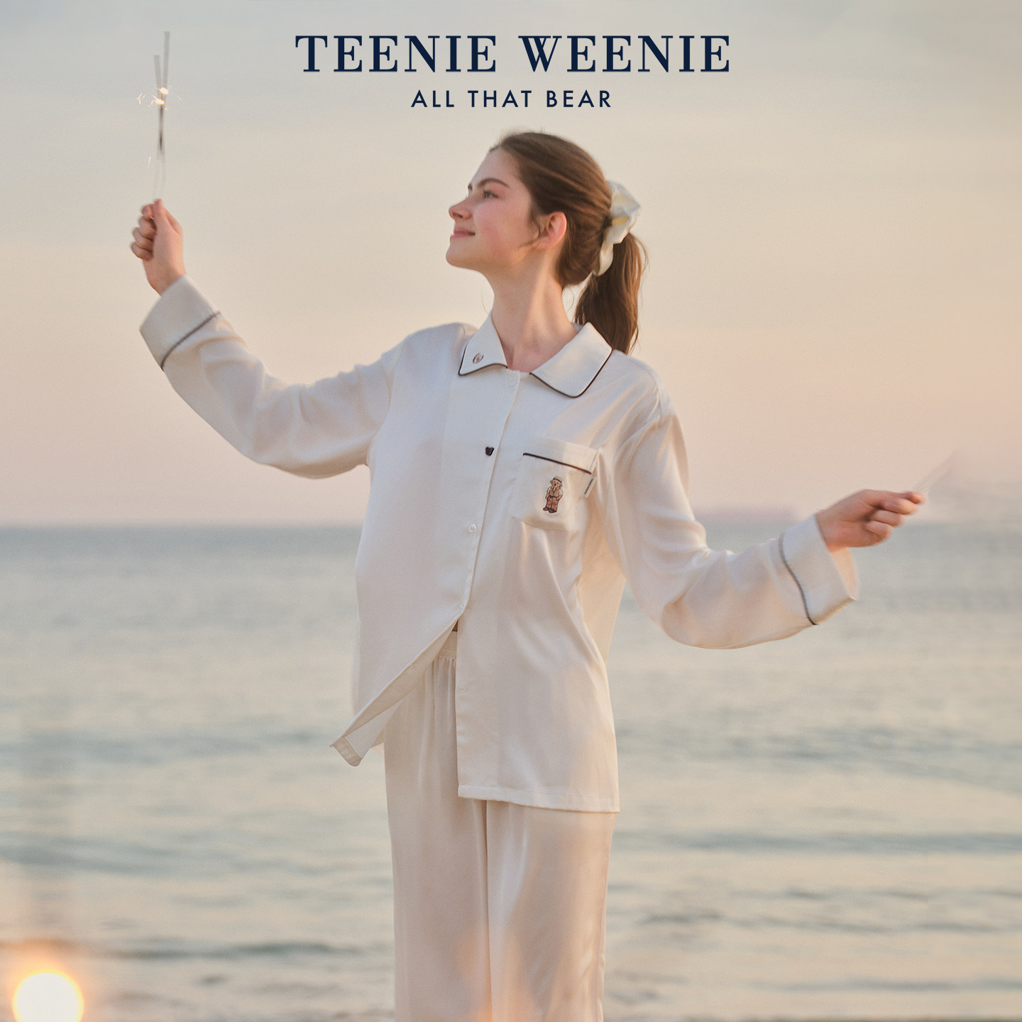 TeenieWeenie小熊冰雪丝凉感睡衣女2026新款春夏季冰