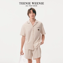 TeenieWeenie小熊男款 睡衣女夏季 2025新款 纯棉刺绣情侣家居服套装