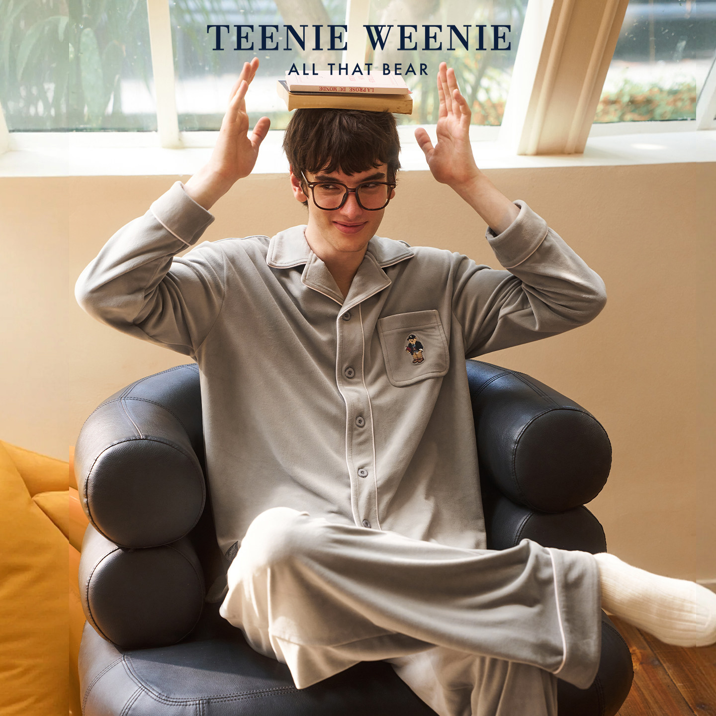 TeenieWeenie小熊睡衣情侣2026秋冬新款海岛绒男保暖