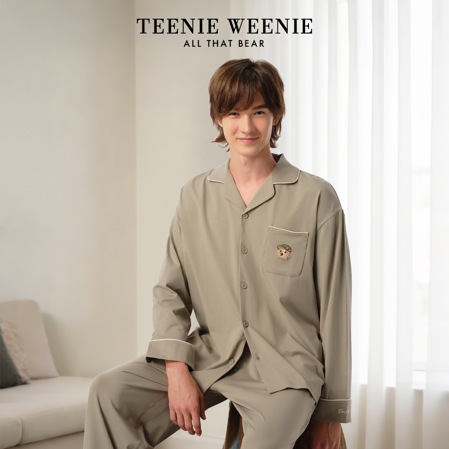 TeenieWeenie小熊男士睡衣春款纯棉长袖2025年新款情侣家居服套装,女士内衣/男士内衣/家居服,睡衣/家居服套装,淘宝优惠券,粉丝福利购,淘宝优惠卷