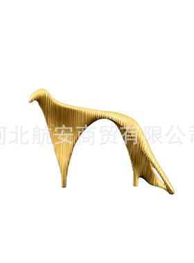 现代金属创意抽象线条狗摆件样板房售楼处桌面电视柜书架儿童房饰