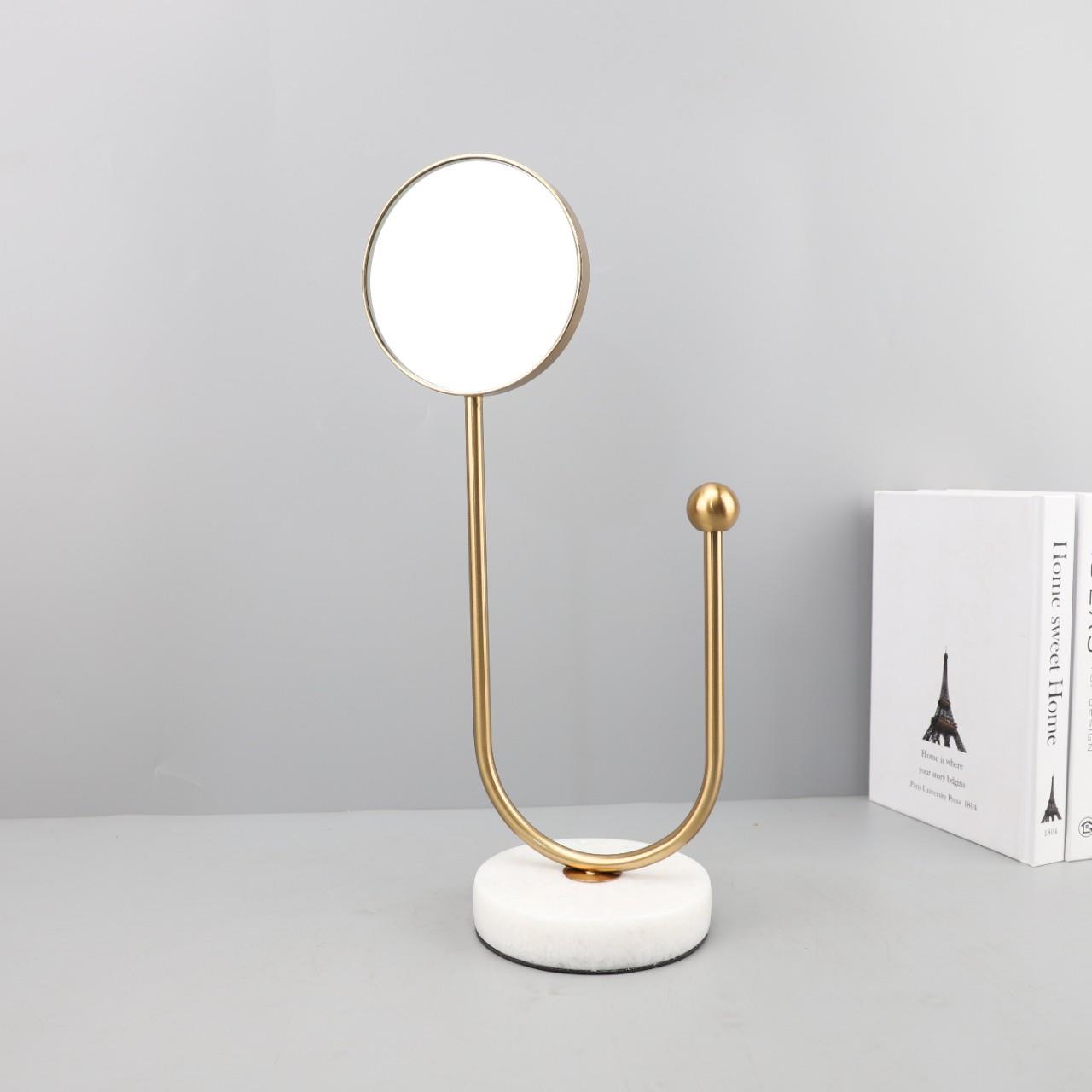 简约现代大理石金属U形镜子梳妆台客厅卧室办公室书房家居装饰品