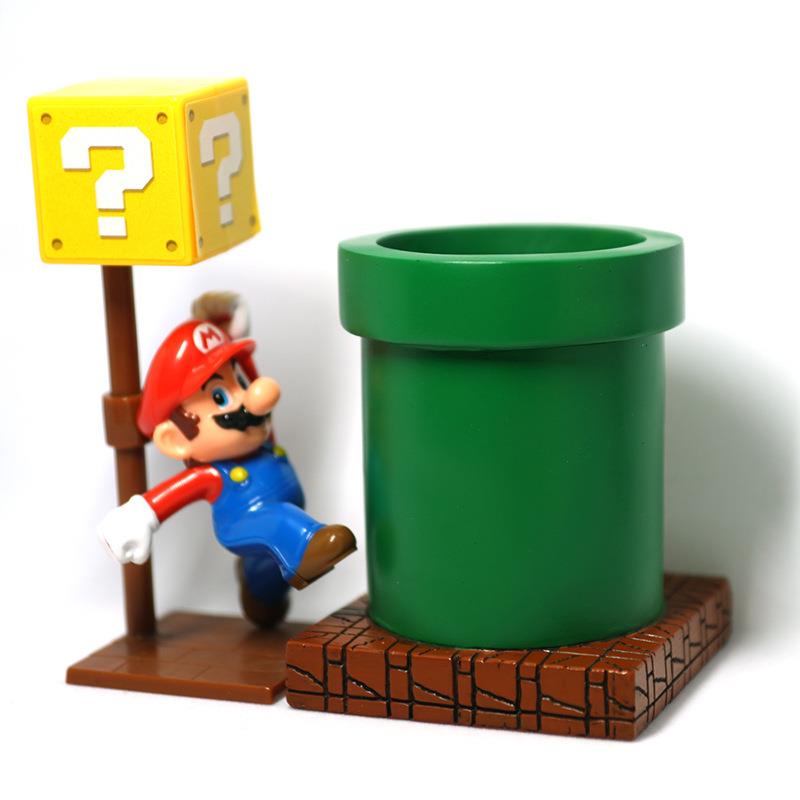 搞笑玛丽奥管道造型笔筒可爱桌面收纳时尚办公室摆件礼品水管笔筒