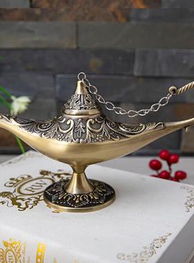 锌合金欧式创意复古阿拉丁神灯金属工艺品礼品家居客厅装饰摆件