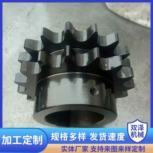 河北厂家供应单排双排链轮标准链条工业链轮齿轮45号钢非标链轮