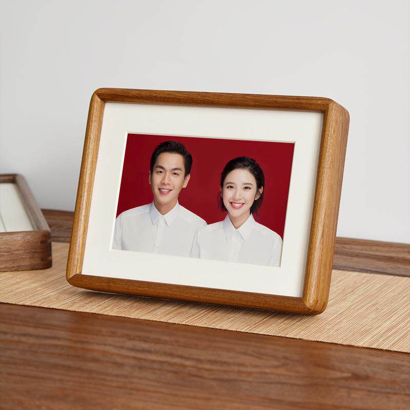 实木榫卯相框照67810寸A4A3纪念结婚相片樱桃榉木橡木摆台新中式