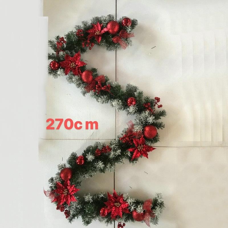 2m圣诞装饰藤条 加密豪华挂摆件节装饰品花环圣诞场景布置