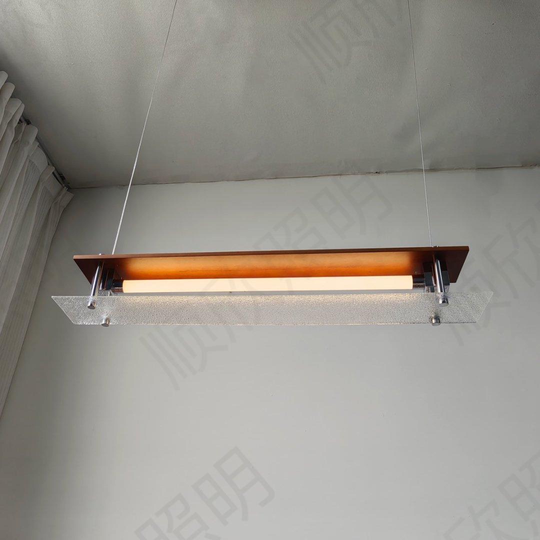 中古风餐厅灯创意轻奢高级感玻璃吧台灯设计师款一字长条饭厅吊灯