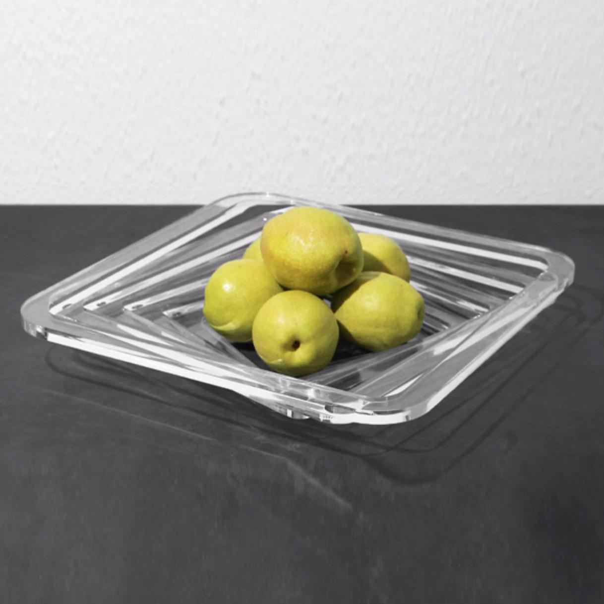 简约现代亚克力透明创意螺旋叠片果盘摆件样板房餐桌茶几果盆装饰