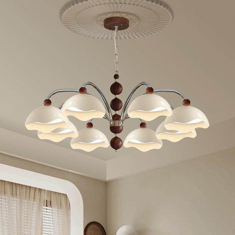 奶油中古风蛋壳吊灯客厅主灯2025年新款护眼法式风餐桌餐厅卧室灯,家装灯饰光源,智能吊灯,淘宝优惠券,粉丝福利购,淘宝优惠卷