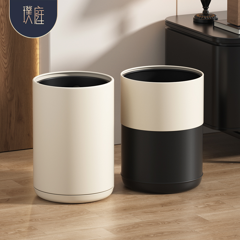 超百搭的意式极简风客厅垃圾桶