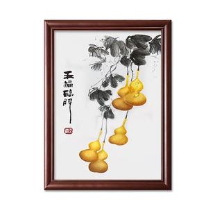 免打孔电闸配电箱遮挡开关盒挂画 饰画竖款 电表箱装 五福临门新中式