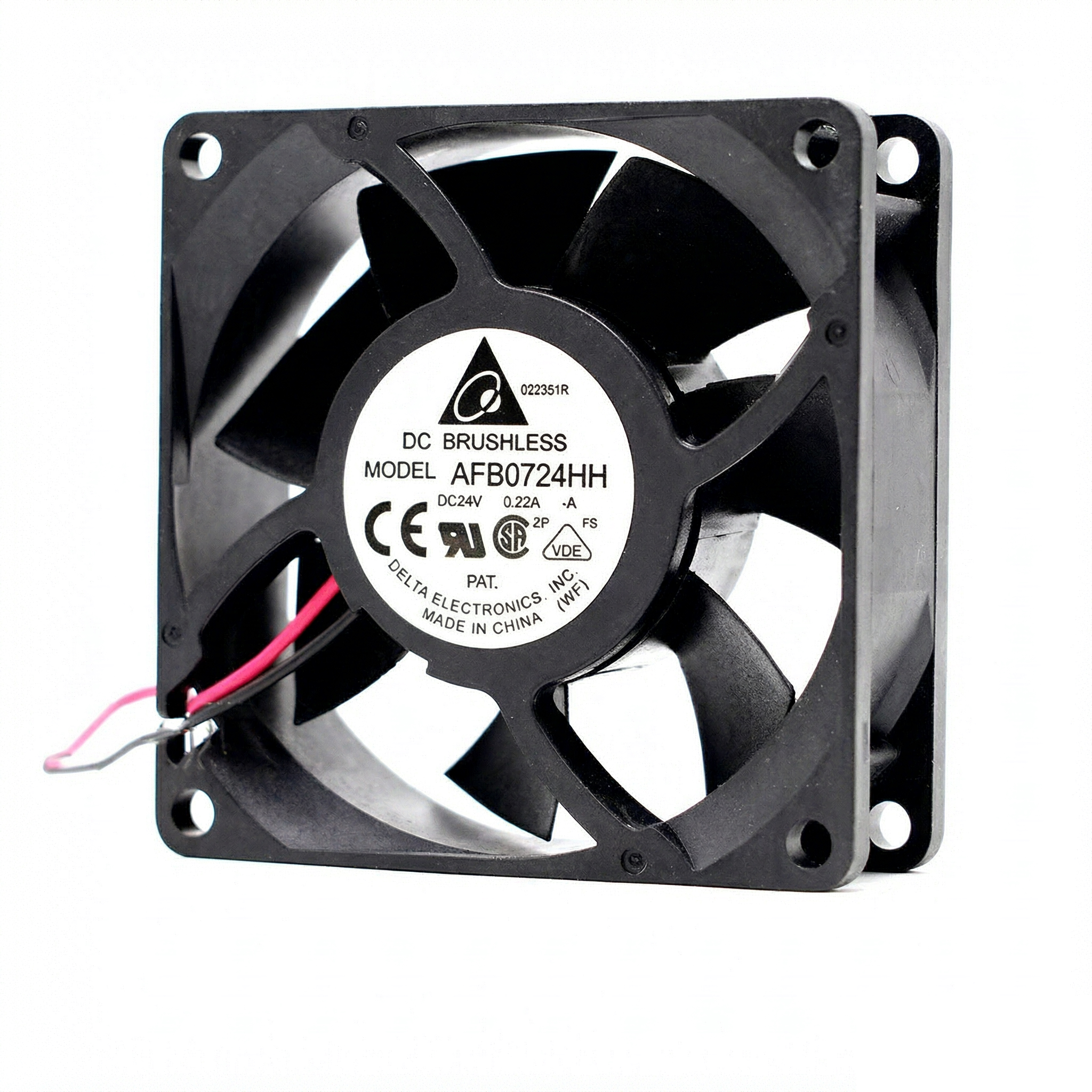 全新台达AFB0724HH-A 24V 0.22A 2线 7cm滚珠轴承 变频器散热风扇
