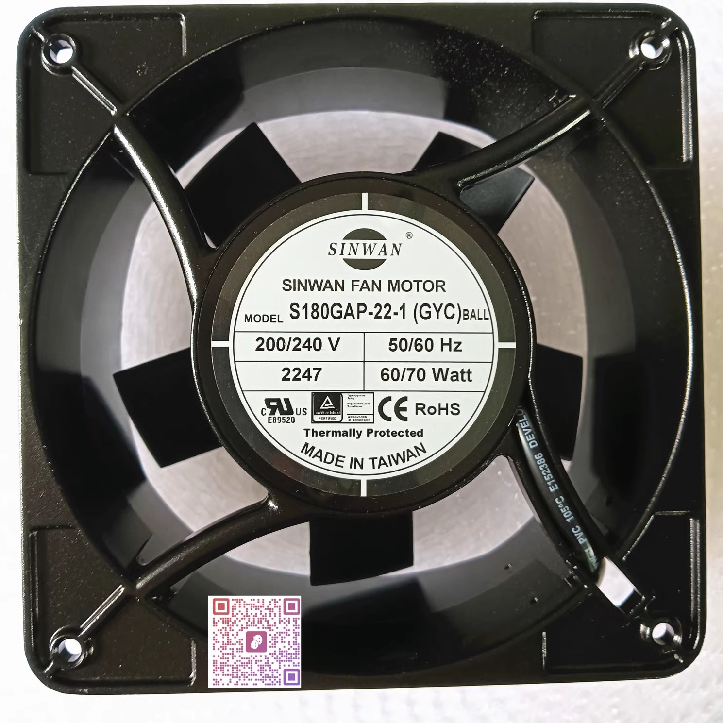 全新SINWAN S180GAP-22-1 200/240 V 60/70 Watt 17689 散热风扇