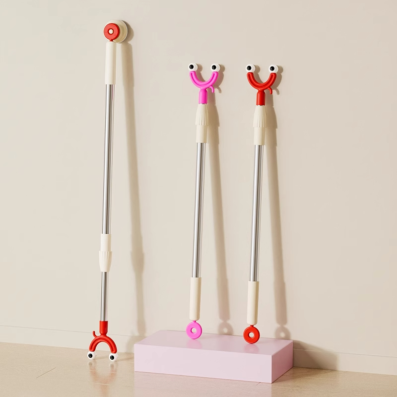 磁吸撑衣杆家用可伸缩晾衣杆