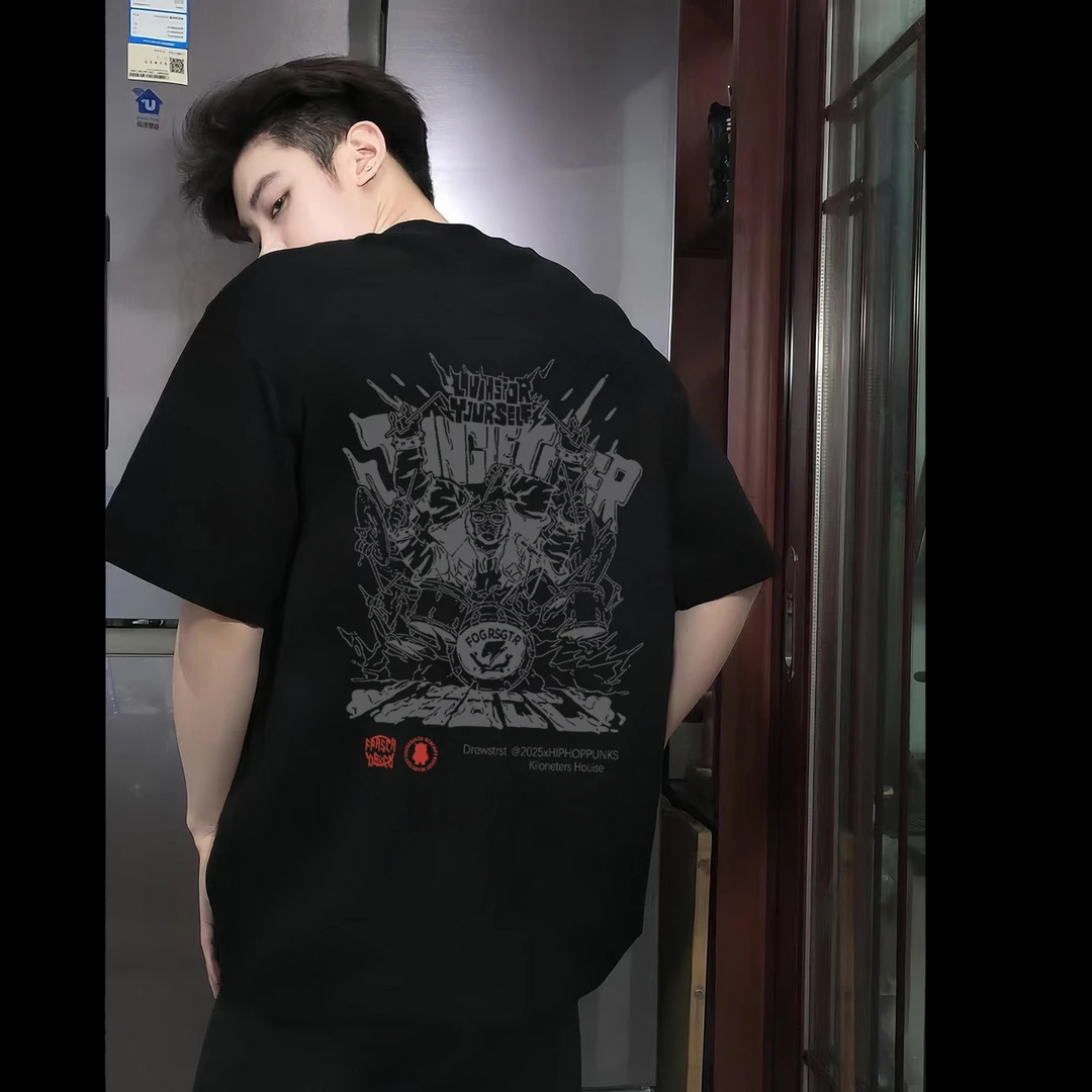 重磅纯棉美式潮牌短袖男宽松个性T恤