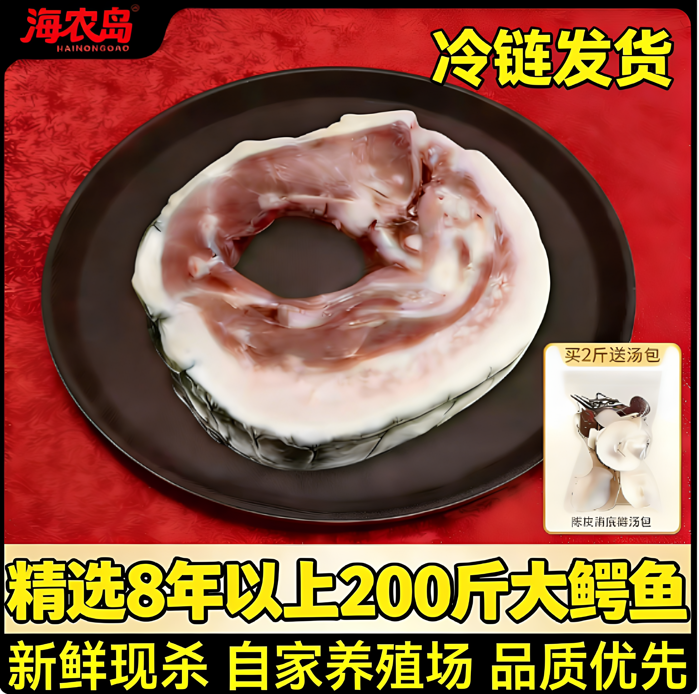 海农岛鳄鱼肉 新鲜1斤腩肉食用煲汤整只暹罗生鲜肉现杀人工养殖