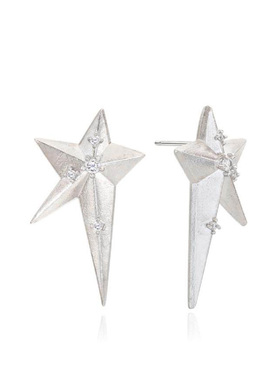 GRENONS设计感午夜白色耳环小众高级感耳钉女简约百搭气质耳饰