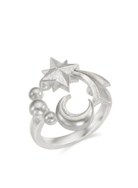 原创S925银针气质月亮耳钉