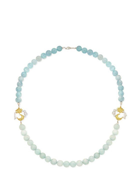 原创设计双月双星天河石项链