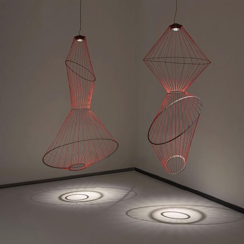 意大利flos极简线条吊灯北欧设计师艺术馆展厅客厅楼梯间橱窗灯饰