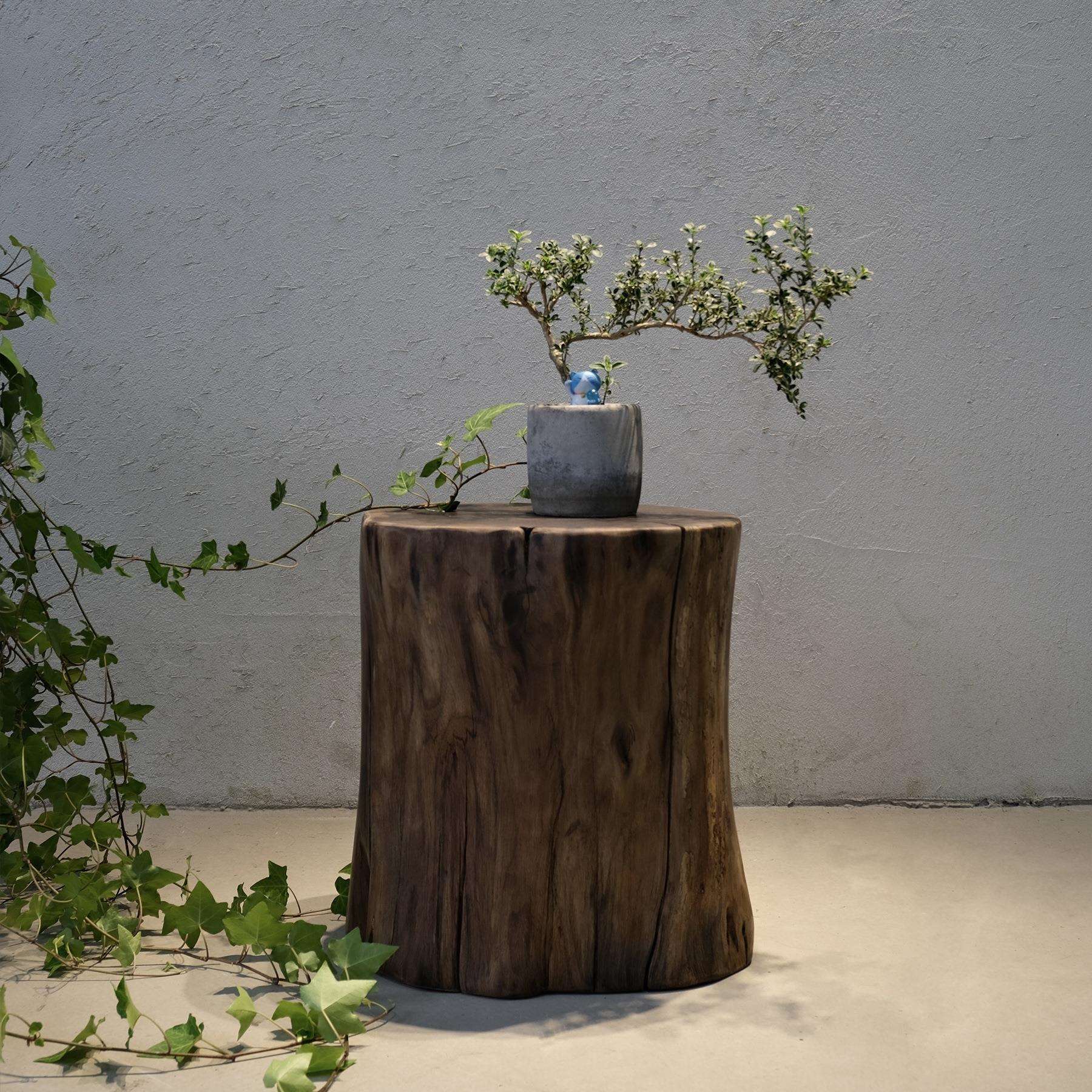 木有作为美拉德中古风黑胡桃实木墩子原木圆墩根雕凳墩椅子木花架