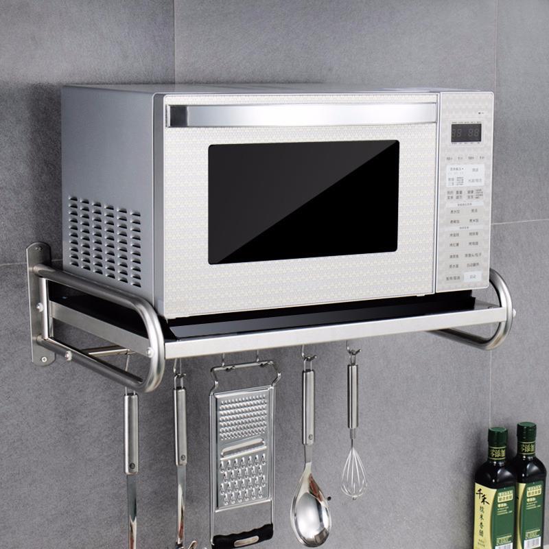 U型不锈钢厨房加厚微波炉置物架五金壁挂墙式烤箱架子
