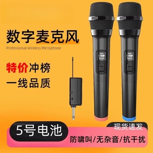 万能U段无线话筒一拖二防啸叫家用k歌大音量户外音响唱手持麦克风