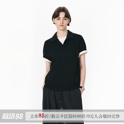 散养文化“夜弈”假两件短袖t恤