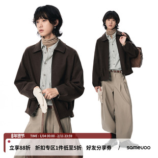 sameuoo散养文化「野方」挺括毛呢短外套立体花苞褶夹克 摩登中性