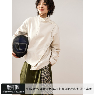 sameuoo散养文化「击剑玩家」不规则系扣短款 外套女春秋中性夹克