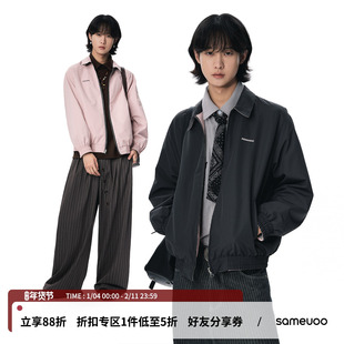 sameuoo散养文化一衣两穿夹克外套秋冬 双色设计 翻领夹克中性风