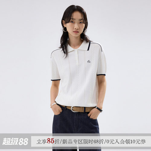 散养文化通勤休闲针织短袖polo衫