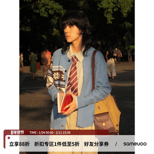 sameuoo散养文化「赫尔辛基日记」费尔岛提花秋冬毛衣中性风外套