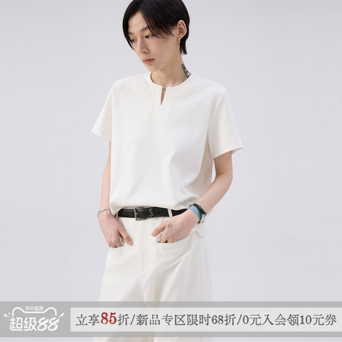 sameuoo散养文化「甜茶」正肩短袖t恤女夏季休闲中性风短款上衣