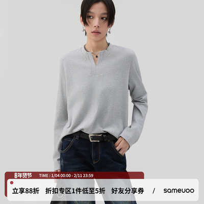 散养文化「序写」灰色内搭长袖t