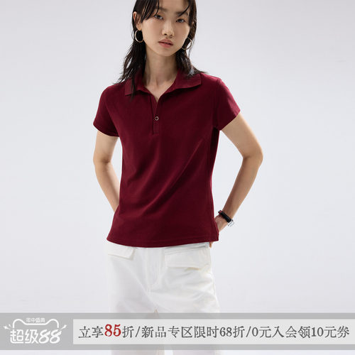 散养文化V形正肩短袖polo衫上衣