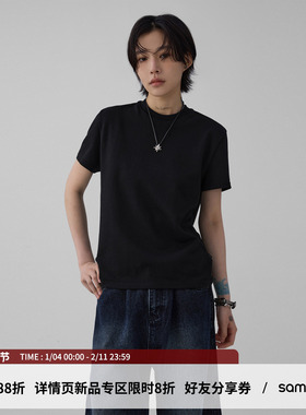sameuoo散养文化「小彩派对」修身正肩长袖秋中性风短袖t恤女男夏