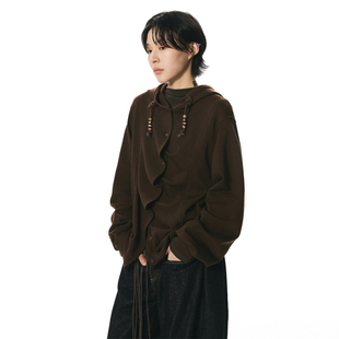 sameuoo散养文化「焦糖拿铁」330g空气层短款落肩可抽褶中性外套