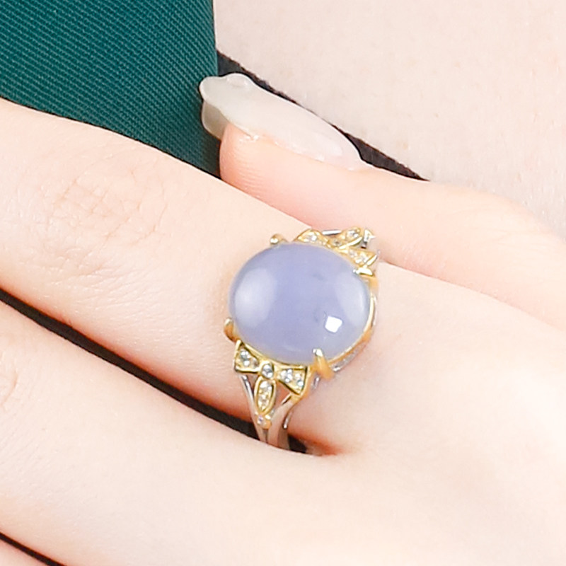 天然翡翠A货银镶嵌精致时尚紫翡蛋面戒指（开口戒）,珠宝/钻石/翡翠,戒指/指环,淘宝优惠券,粉丝福利购,淘宝优惠卷