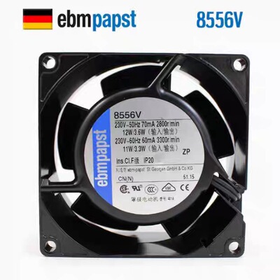 ebm德国8556V/B01 8556A 8550N 8556N 230V全金属耐高温散热风扇