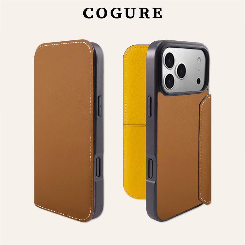 适用于苹果17商务翻盖插卡手机壳