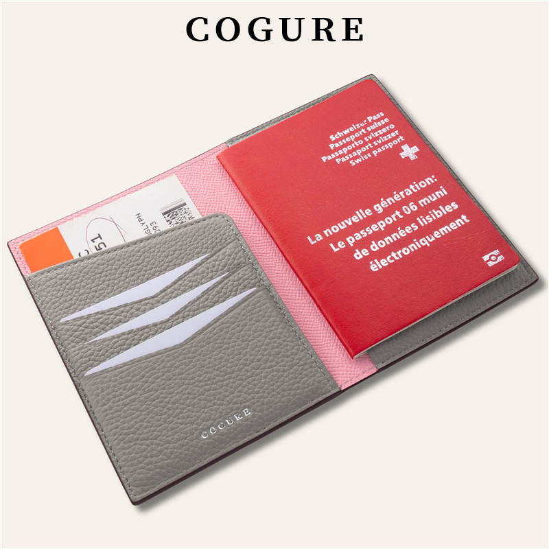 真皮男士日式护照包便携大容量