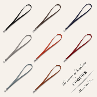 金属扣配件高级感牛皮 结实耐用挂绳真皮新款 COGURE适用挂脖绳手机挂绳长款 真皮高端牛皮防丢绳女款