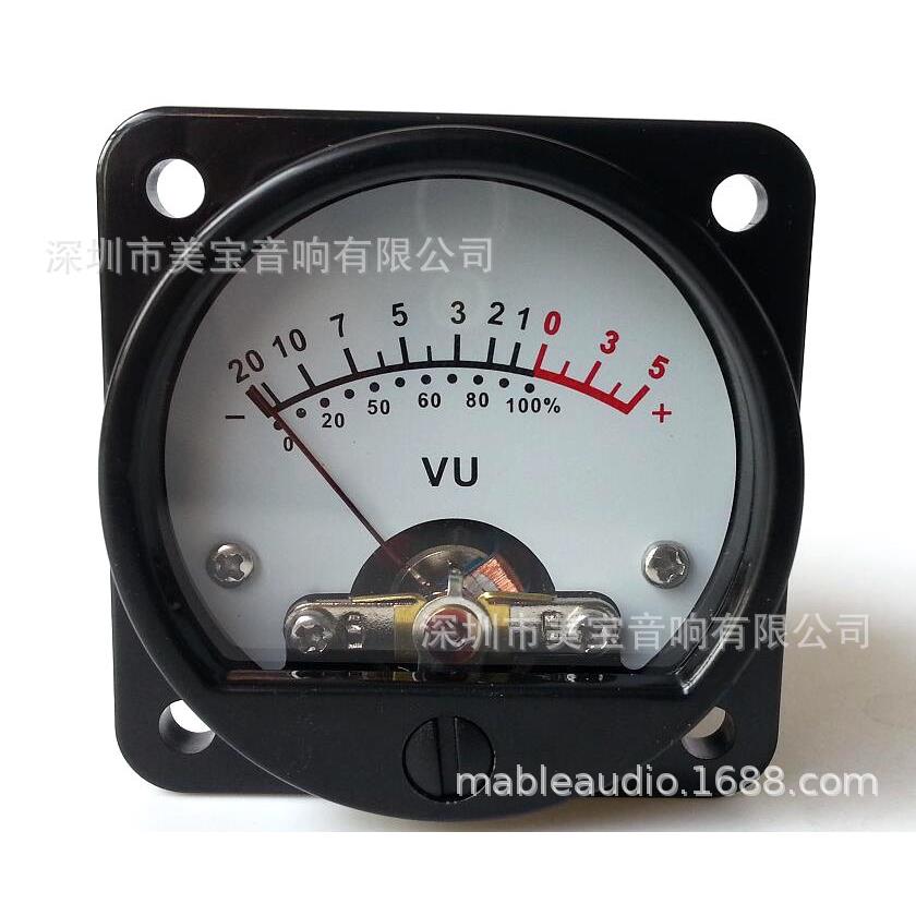 45型500VU表头电平表 dB表 白色刻度片功率表 LED背光灯电压6-12V
