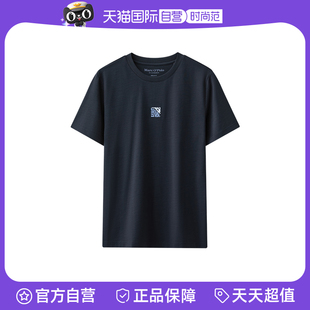 Polo2025夏季 新款 短袖 Marc 简约树叶绣花圆领修身 T恤男 自营