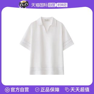 Polo2025夏季 式 自营 上衣 V领简约廓形亚麻衬衫 Marc 衬衫 新款