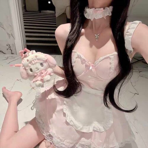 性感睡裙cos女仆装蕾丝带胸垫