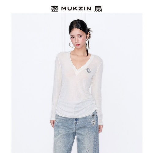 密扇秋季修身羊毛打底衫