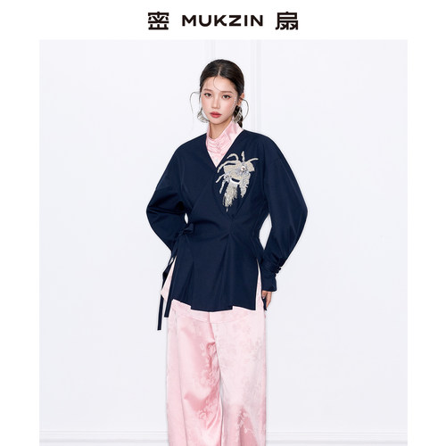 小众收腰新中式刺绣上衣外套